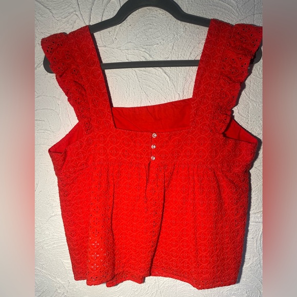 GAP ladies Orange Eyelet Crop Top Size Medium - Picture 1 of 5